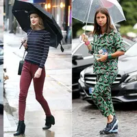 Ilustrasi pakaian yang cocok dipakai pada musim hujan. (via: ootdindo.com)