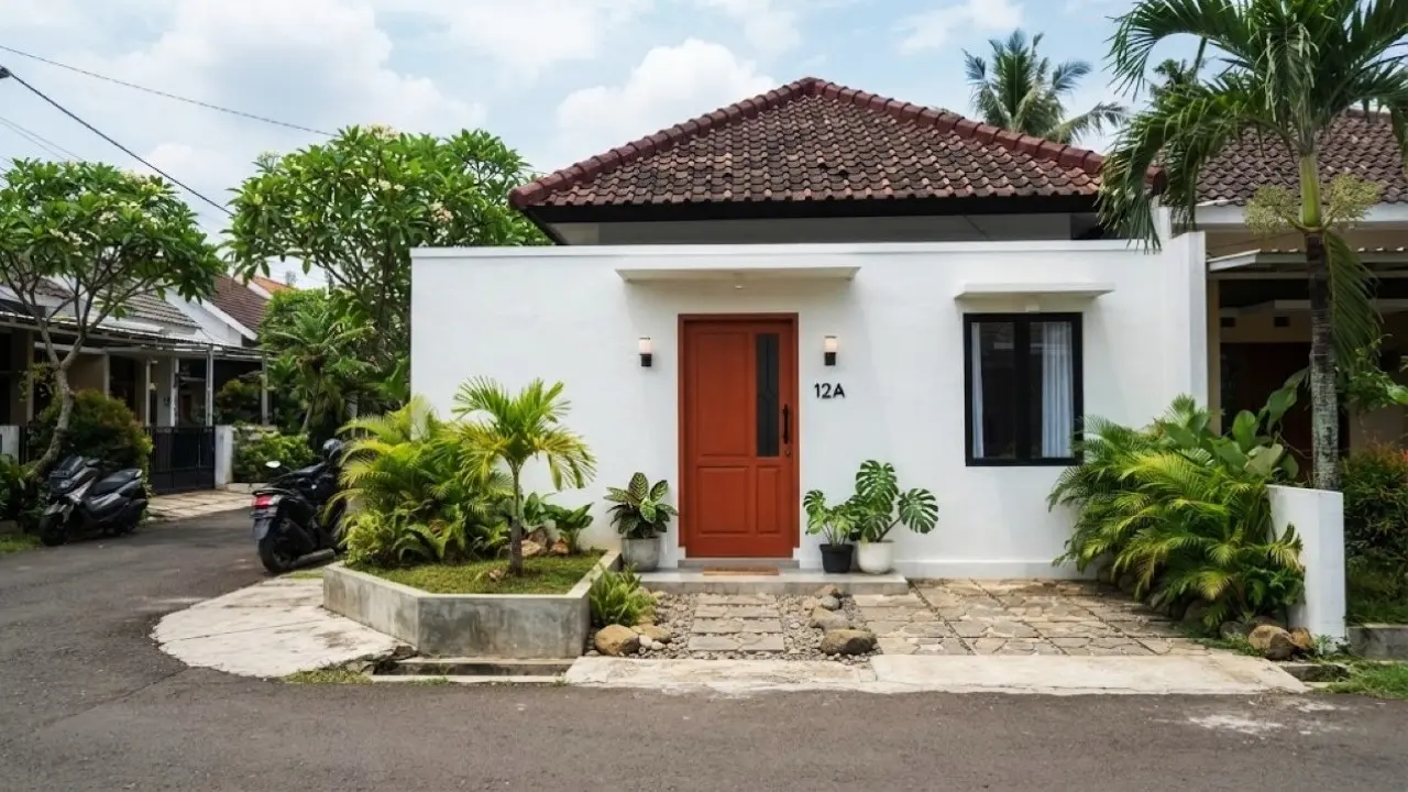 Warna Pintu untuk Rumah Kecil Berdinding Putih