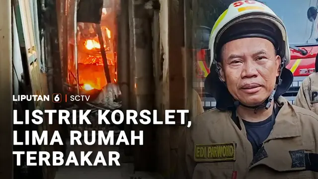 Listrik Korslet, Lima Rumah Terbakar