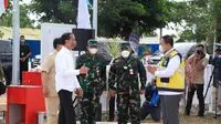 Presiden Joko Widodo (Jokowi) meresmikan Rumah Sakit Modular Jenderal TNI L.B Moerdani yang berlokasi di Distrik Margamulya, Kabupaten Merauke, Provinsi Papua, Minggu (3/10/2021).