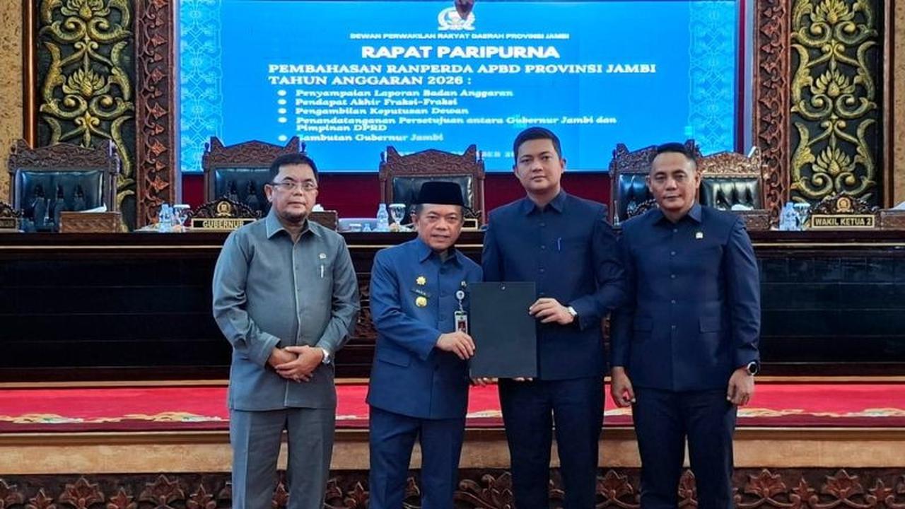 DPRD Sahkan APBD Jambi 2026 Sebesar Rp3,7 Triliun, Gubernur Haris Soroti Tantangan Anggaran Terbatas