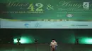 Ketua MUI KH Ma'ruf Amin menyampaikan sambutan pada acara Milad MUI ke-42 dan Anugerah Syiar Ramadan 2017 di Jakarta, Kamis malam (26/7). Milad MUI juga diisi dengan peluncuran buku Penggerak Ulama Pelindung Umat. (Liputan6.com/Herman Zakharia)