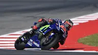 Maverick Vinales menilai kalau balapan MotoGP San Marino digelar dalam kondisi hujan akan menggagalkan persiapan yang sudah dilakukannya. (Twitter/@@YamahaMotoGP)