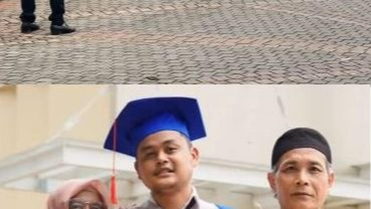 Viral Aksi Pria Bantu Abadikan Foto Wisudawan bersama Kedua Orang Tuanya, Ekspresi Bahagianya Bikin Terharu