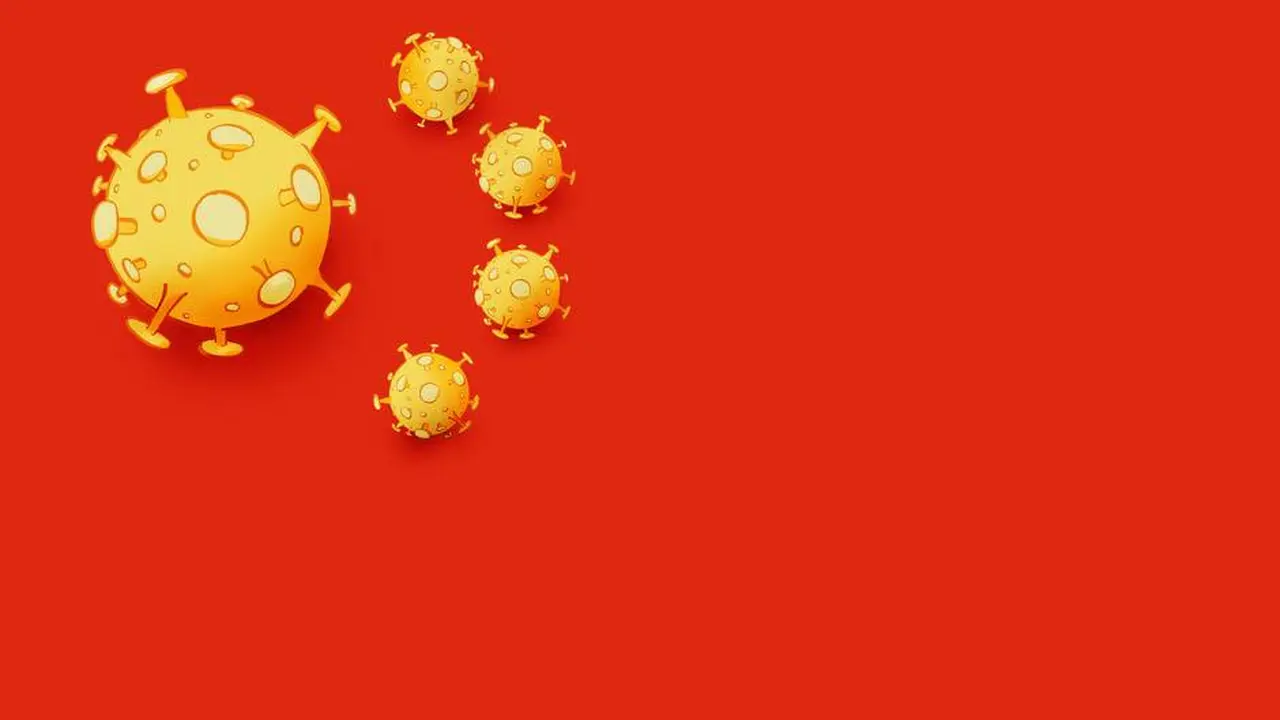 Bendera China diubah dengan gambar virus Corona Wuhan oleh media Denmark.