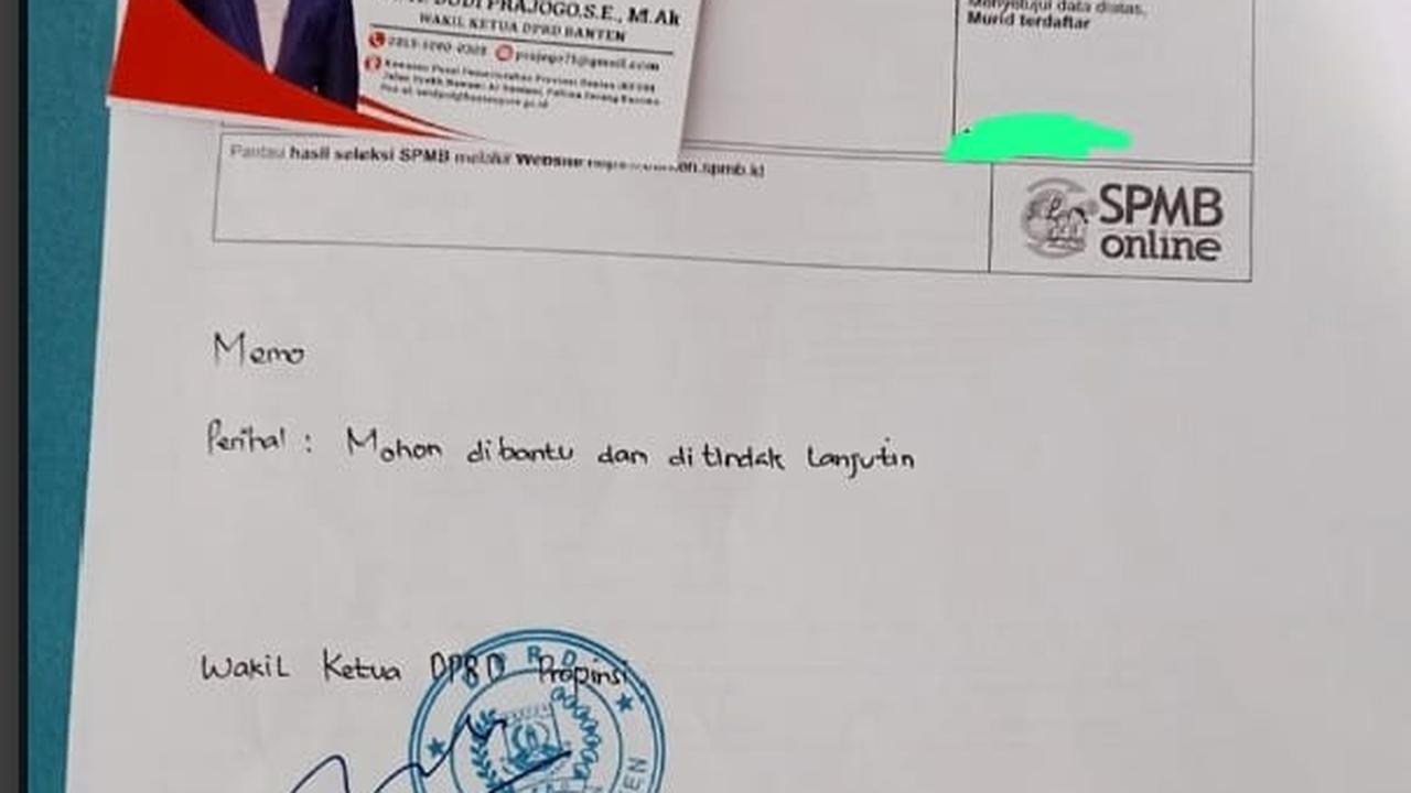 memo pimpinan DPRD Banten