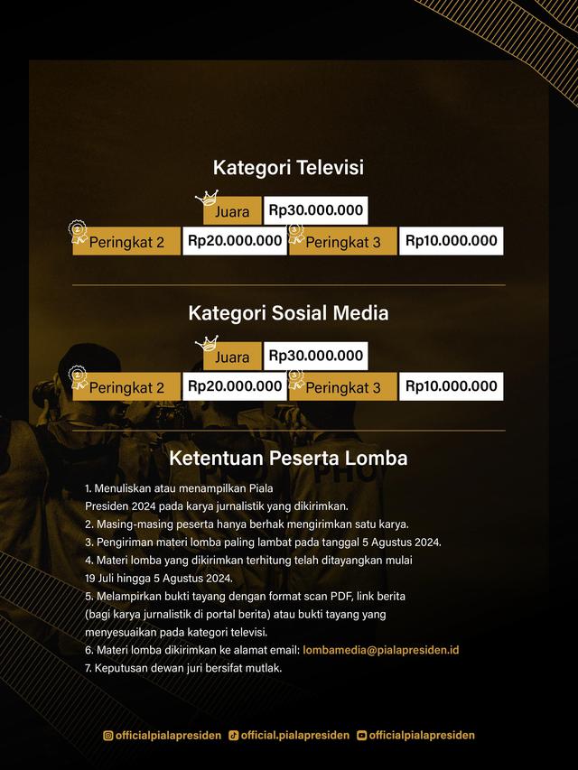 Lomba Karya Jurnalistik dan Sosial Media Piala Presiden 2024