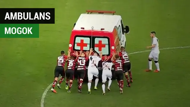Berita video insiden menarik di Liga Brasil saat mobil ambulans mogok di tengah lapangan saat membawa pemain yang pingsan.