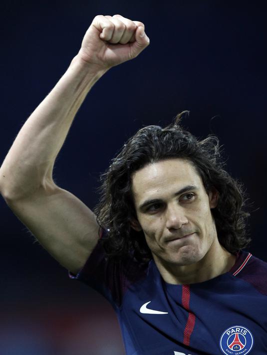 Edinson Cavani bergabung dengan PSG setelah dibeli dari Napoli pada 2013 dengan mahar sekitar 63 juta Euro. (AP/Christophe Ena)