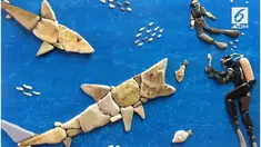 Stefano membuat karya seni tersebut hanya bermodal batu dan lem saja.