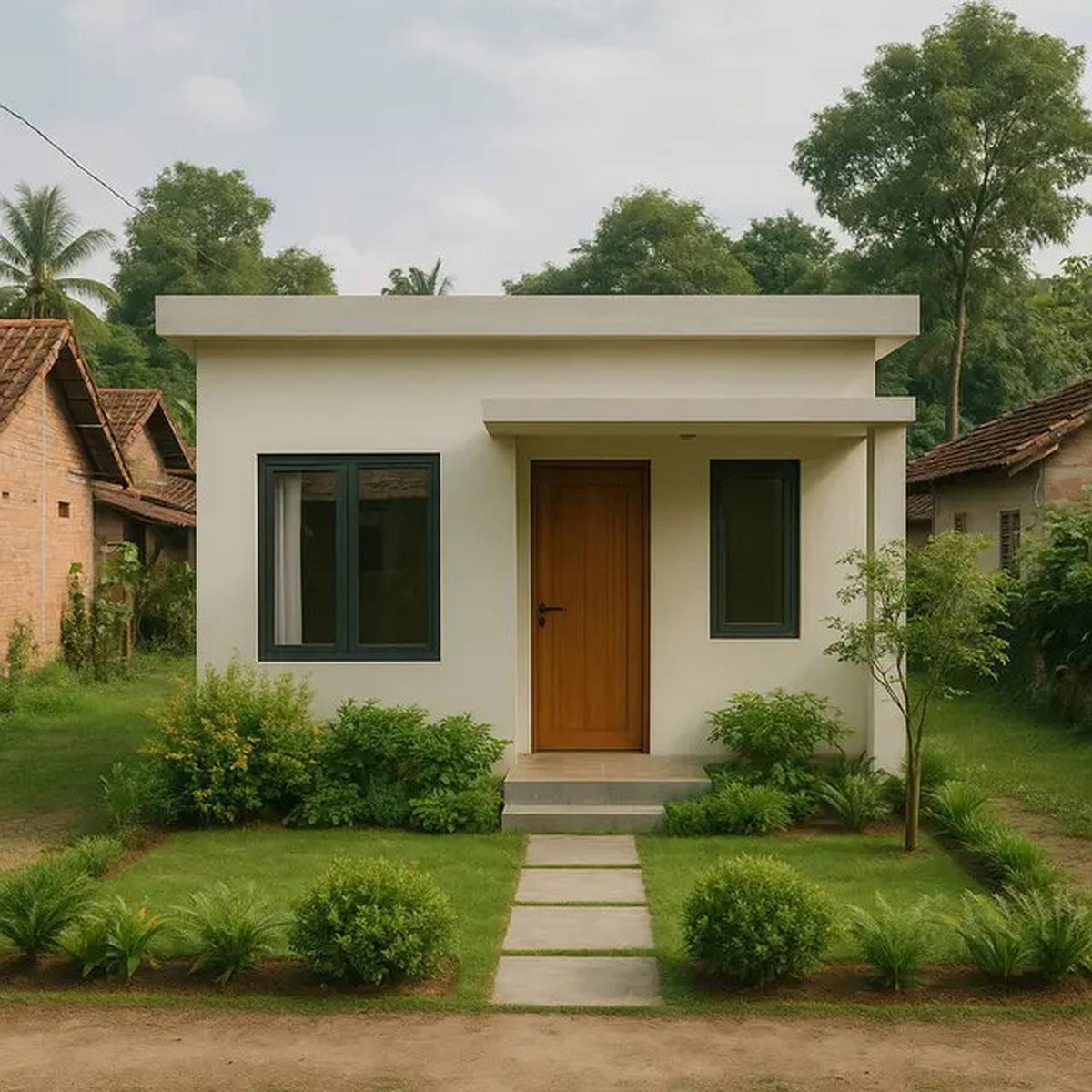 7 Gambar Rumah Sederhana Ukuran 6x9 di Kampung dengan Atap Datar