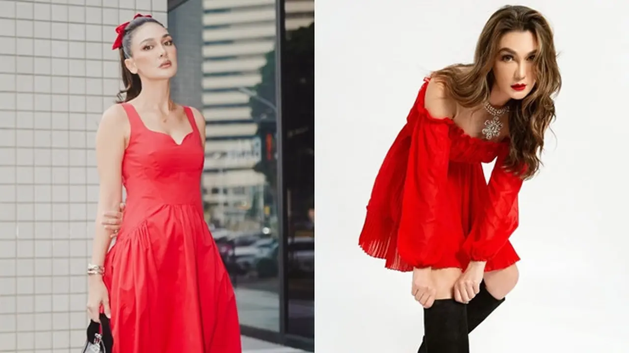 Inspirasi Outfit Luna Maya saat Kenakan Baju Merah