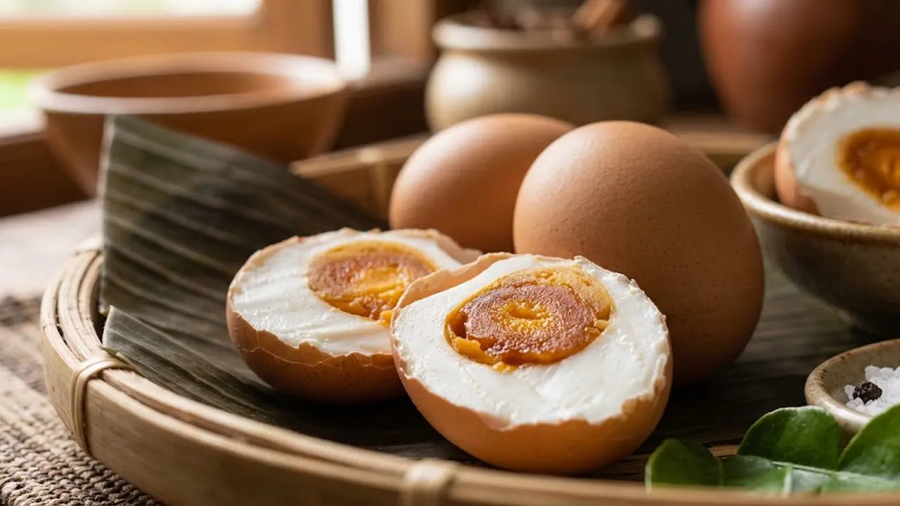 Ilustrasi telur asin dari telur ayam