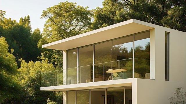 Rumah Minimalis dengan Balkon Tertutup Kaca/Nurul Diva Kautsar via Meta AI