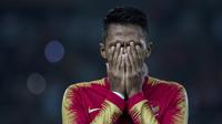 Pemain Indonesia, Zulfiandi, saat melawan Palestina pada laga Asian Games di Stadion Patriot, Jawa Barat, Rabu (15/8/2018). Indonesia takluk 1-2 dari Palestina. (Bola.com/Vitalis Yogi Trisna)