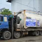 Truk pengangkut oksigen bantuan PT IMIP untuk Pemprov Sulteng yang tiba di PT Aneka Gas Tbk, Minggu (22/8/2021). (Foto: Pemprov Sulteng).