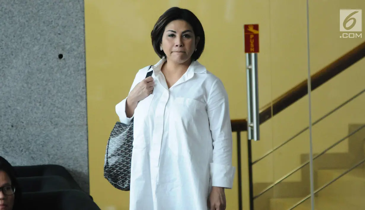 Ketua Umum INSA, Carmelita Hartoto usai diperiksa di Gedung KPK, Jakarta, Selasa (7/11). Carmelita Hartoto diperiksa sebagai saksi dugaan suap perjanjian dan pengadaan proyek di lingkungan Ditjen Hubla TA 2016-2017. (Liputan6.com/Helmi Fithriansyah)