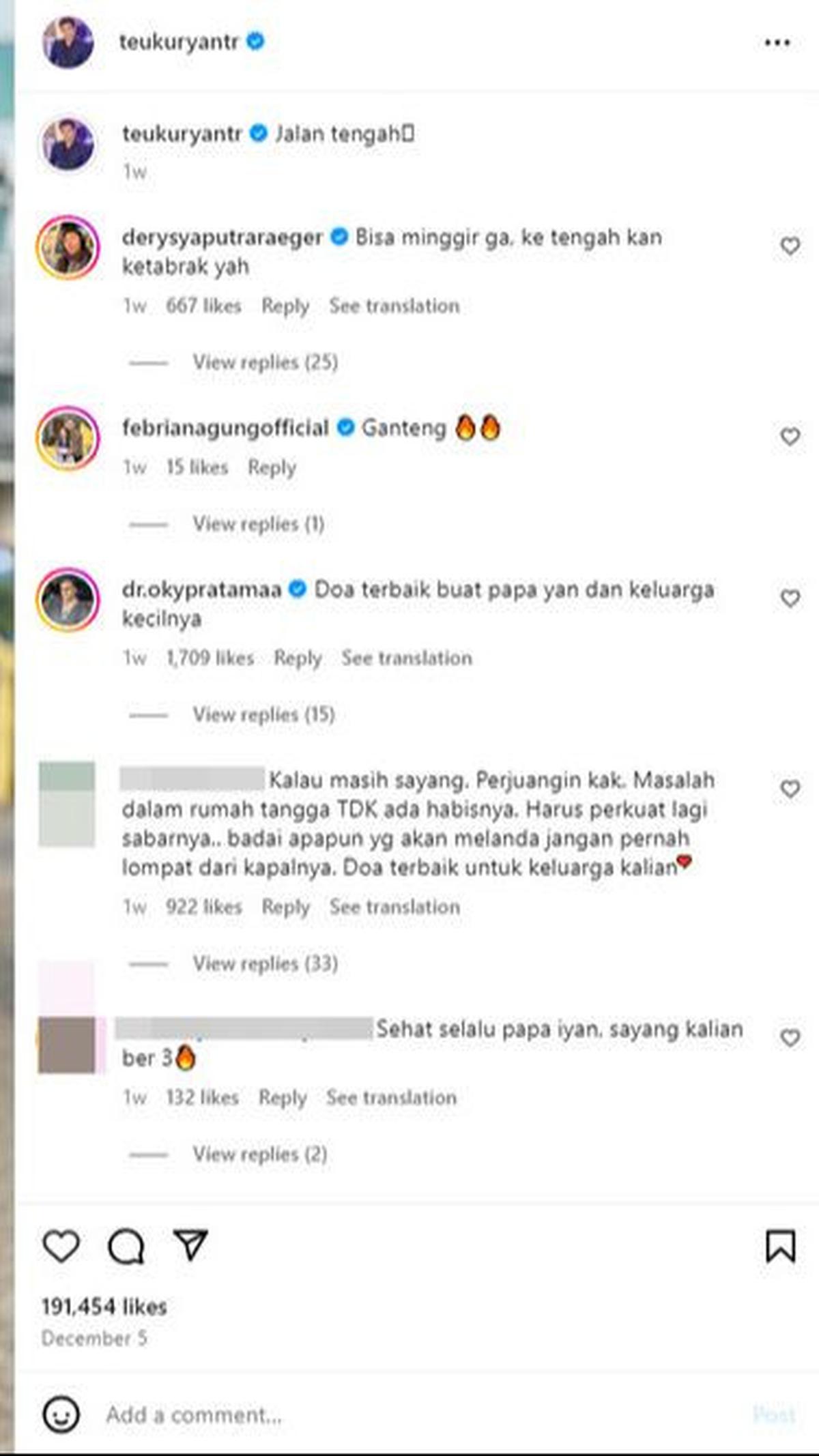 Postingan Teuku Ryan