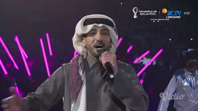 Fahad Al-Kubaisi di Upacara Pembukaan Piala Dunia 2022. (Foto: Vidio)