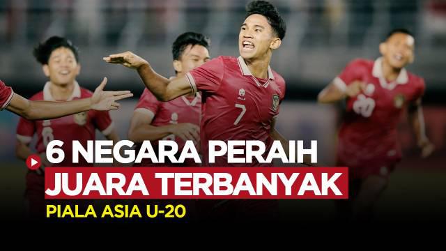 Berita motion grafis deretan negara langganan juara Piala Asia U-20. Termasuk Timnas Indonesia yang juga pernah merasakan juara bersama dengan Myanmar.