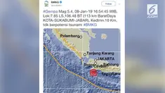 Gempa magnitudo 5,4 menggoyang Jakarta. Kejadian ini turut dirasakan para warganet yang meluapkan pengalamannya di media sosial.