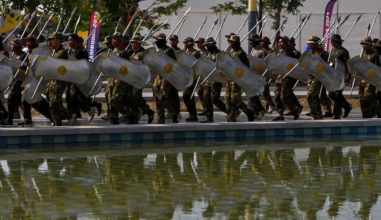 Upacara pembukaan SEA Games 2023 bakal digelar di Stadion Morodok Techo, Phnom Penh, Kamboja, Jumat (5/5/2023). (Tang Chhin Sothy/AFP)