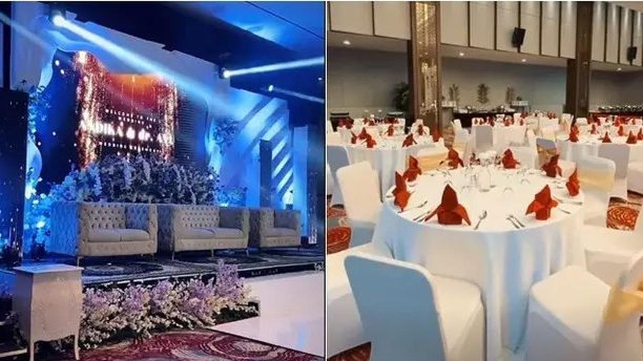 Venue resepsi kali ini dihiasi dengan indah dan mewah, menciptakan atmosfer yang memukau.