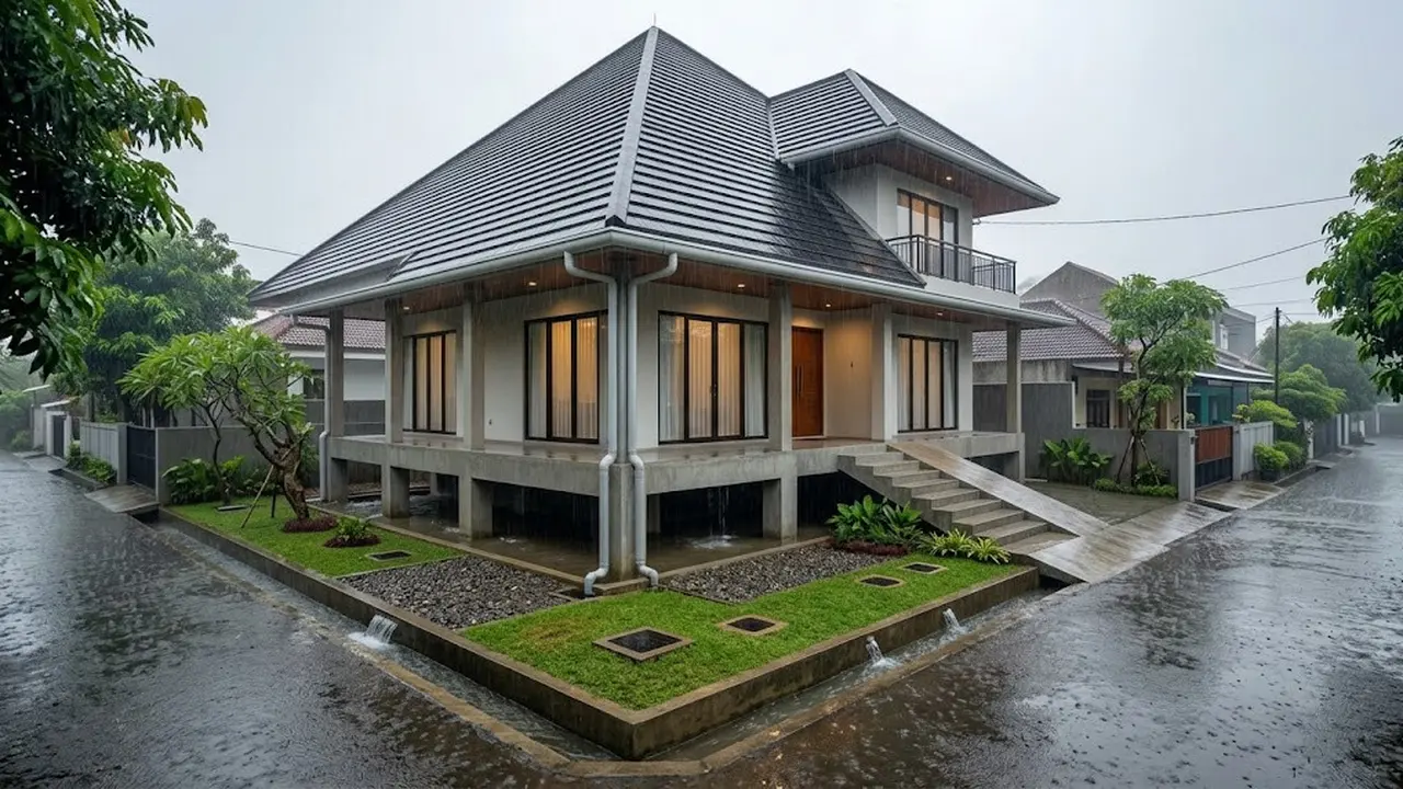 Tips Menjaga Rumah Tetap Kering Saat Musim Hujan/AI Generated