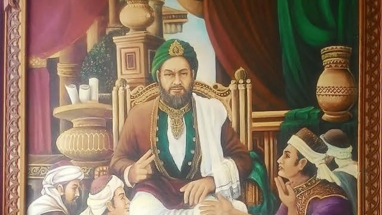 Lukisan Sultan Malik Ash-Saleh karya Sayed Dahlan Al Habsyi (Liputan6.com / Rino Abonita).