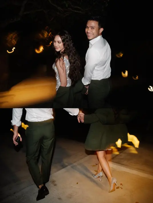 Jessica Mila dan Yakup Hasibuan mengenakan busana elegan. Mereka menikmati indahnya malam berdua. (Foto: Instagram/ jscmila)