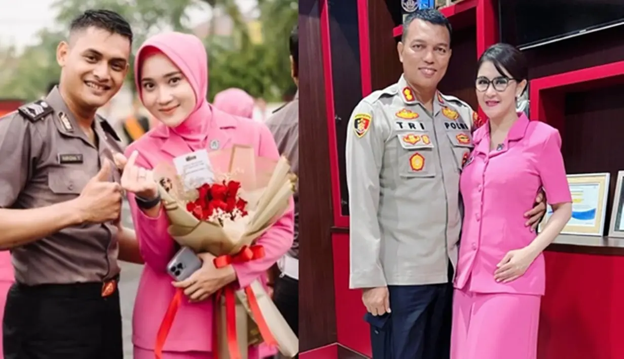 Pedangdut kondang Uut Permatasari dipersunting oleh seorang perwira polisi pada 2015 lalu. Yang kini telah menjabat sebagai Kapolres Gowa, AKBP Tri Goffarudin Pulungan. Sedangkan Yeni Inka baru saja menikah dengan Khrisna Shakti, seorang polisi berpangkat Briptu. (Liputan6.com/IG/@khrisnashakti/@uutpermatasari)