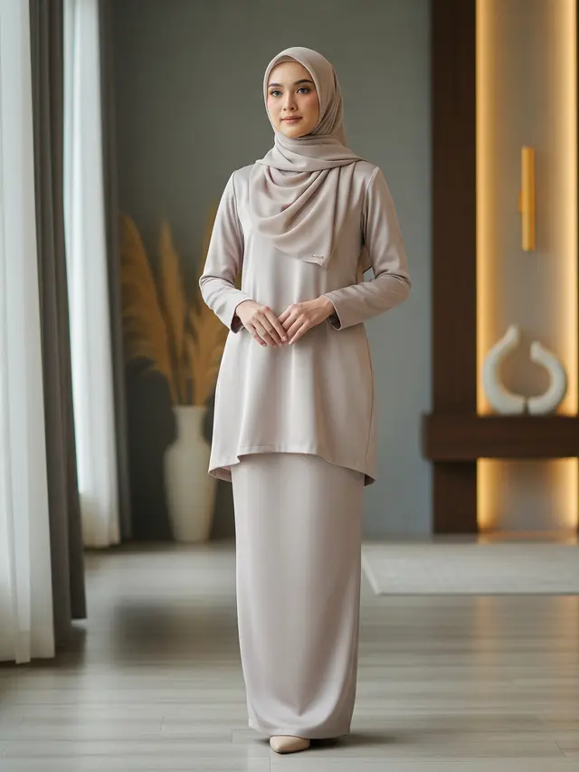 Model Baju Kurung Wanita Modern Lebaran 2026 (Image by Gemini AI)