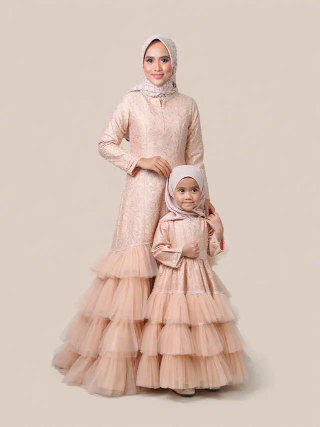Model Baju Gamis Brokat Couple Ibu dan Anak Perempuan