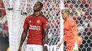 Pemain Manchester United, Marcus Rashford, tampak kecewa setelah ditaklukkan Borussia Dortmund dalam laga uji coba pramusim yang digelar di Allegiant Stadium, Las Vegas, Senin (31/7/2023). MU takluk 2-3 dari Dortmund. (Photo by Candice Ward / GETTY IMAGES NORTH AMERICA / Getty Images via AFP)