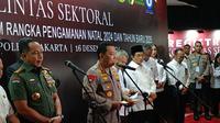 Kapolri Jenderal Listyo Sigit Prabowo usai rapat Kordinasi persiapan Nataru di PTIK, Jakarta Selatan, Senin (16/12/2024). (Foto: Tim News).