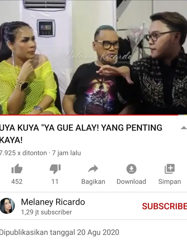 Unggahan Melaney Ricardo. (Foto: YouTube Melaney Ricardo)