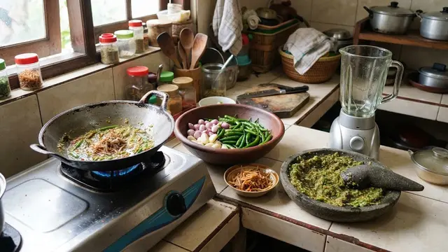 Mengolah Sambal Ijo Teri