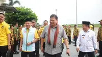 Ketua Umum DPP Partai Golkar Airlangga Hartarto saat menghadiri konsolidasi kader partai Golkar Jambi, di Grand Central Hotel, Sabtu (27/1/2024). (Dok. Istimewa)