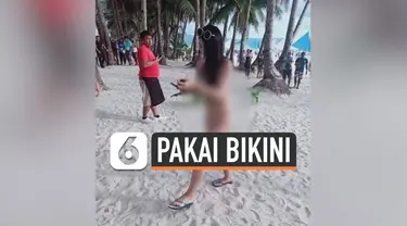 Seorang turis asal Taiwan ditahan dan didenda karena mengenakan bikini yang terlalu minim saat berada di pantai. Turis tersebut sedang berlibur dengan pacarnya di pulau Boracay di Filipina.