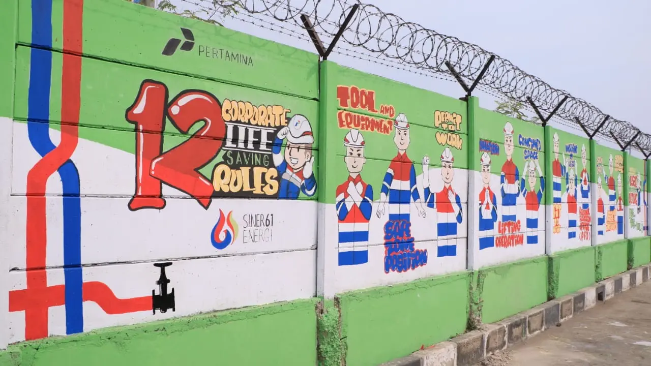 Seni mural di TBBM Pertamina
