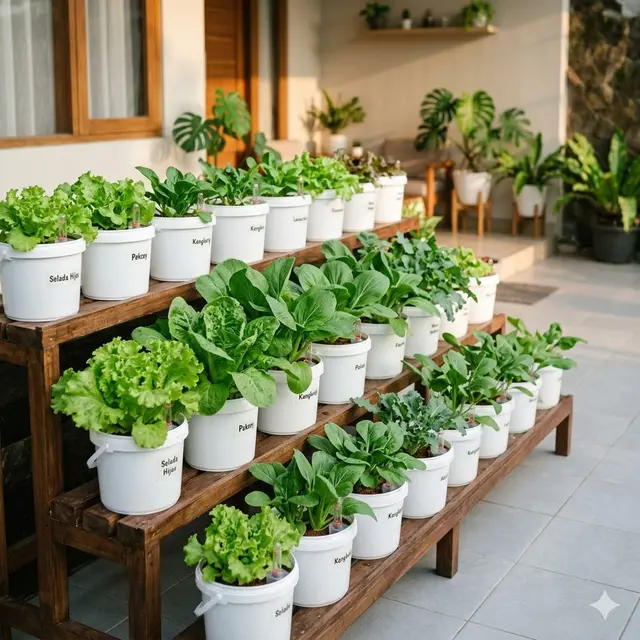 Ide Kebun Semi Hidroponik Sederhana di Teras Rumah