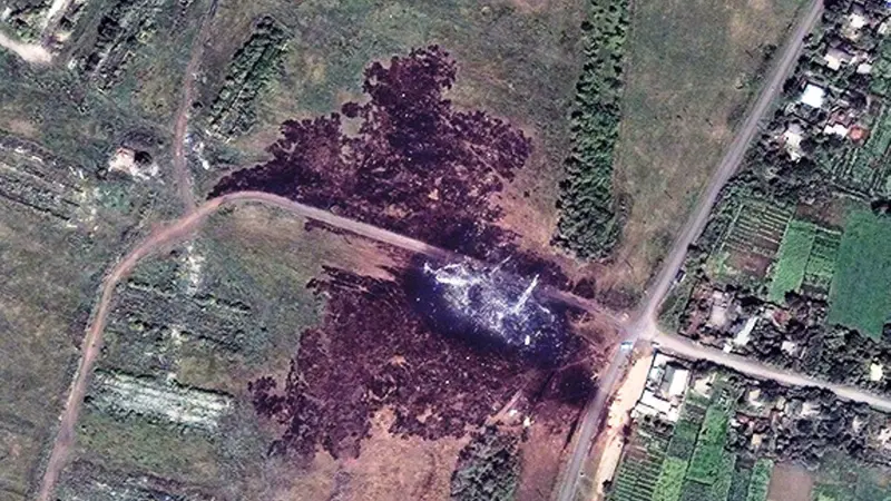 Lokasi jatuhnya MH17 dari luar angkasa