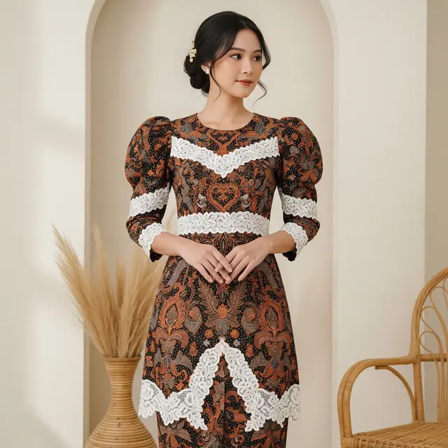 9 Model Batik Lengan Puff Volume Formal, Tampil Anggun dan Modern
