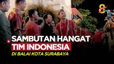 Berita video walikota Surabaya, Eri Cahyadi, menggelar acara sambutan untuk pemain dan staff Timnas Indonesia, di Balai Kota Surabaya. Tak ketinggalan pula kehadiran Timnas Palestina.