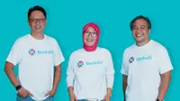 Para pendiri startup social commerce syariah Berkahi, (kiri-kanan) Rowdy Fatha, Turina Farouk, Andre Raditya (Foto: Berkahi).
