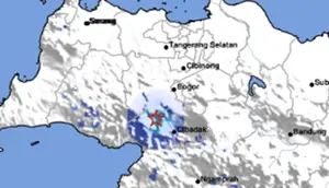 Gempa Magnitudo 3,3 menggetarkan wilayah Kabupaten Sukabumi, Kamis (9/5/2024). (Liputan6.com/ Dok BMKG)
