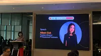 Presiden Direktur Mastercard Indonesia, Aileen Goh di Hotel Pullman Jakarta, Kamis (27/6/2024).