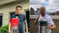 John Mayer dan Jason Statham jawab tantangan Bottle Cap Challenge. (Instagram/johnmayer/jasonstatham)