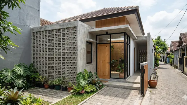 Rumah Kecil 1 Lantai Ventilasi Silang untuk Lahan Sempit (Foto: Gemini AI)