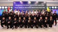 Acara pelepasan tim bulutangkis Indonesia yang akan tampil di Piala Thomas dan Uber 2026. Acara pelepasan digelar di Pelatnas Cipayung, Jakarta Timur, Rabu (15/4/2026). (PBSI)